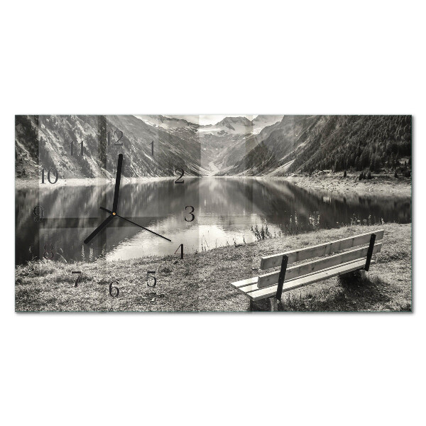Horloge horizontale en verre Montagnes en silence