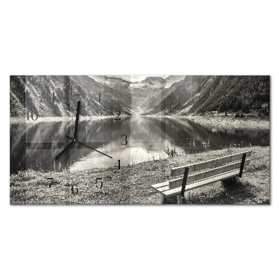 Horloge horizontale en verre Montagnes en silence