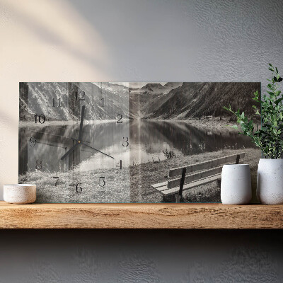 Horloge horizontale en verre Montagnes en silence