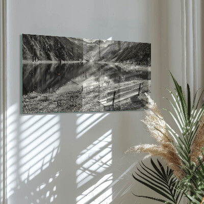 Horloge horizontale en verre Montagnes en silence