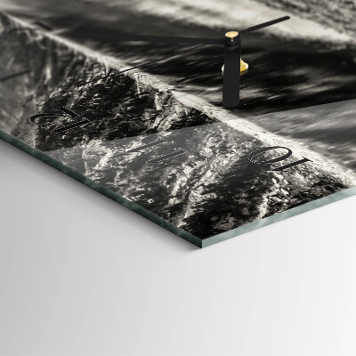 Horloge horizontale en verre Montagnes en silence