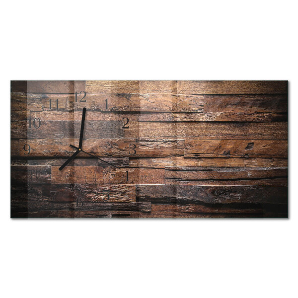 Horloge horizontale en verre Bois naturel