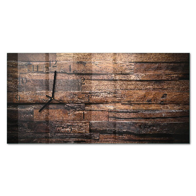 Horloge horizontale en verre Bois naturel