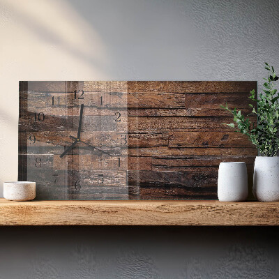 Horloge horizontale en verre Bois naturel