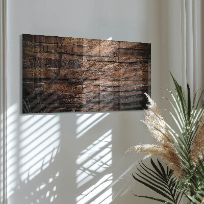 Horloge horizontale en verre Bois naturel
