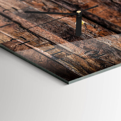 Horloge horizontale en verre Bois naturel