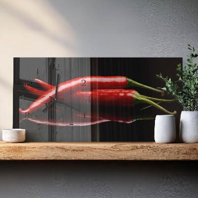 Horloge horizontale en verre Piments forts