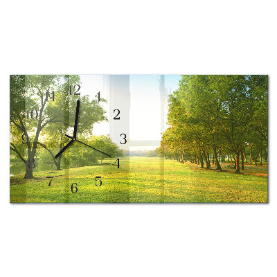 Horloge horizontale en verre Nature verte