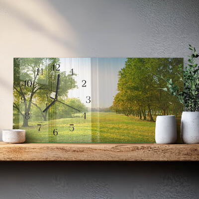 Horloge horizontale en verre Nature verte