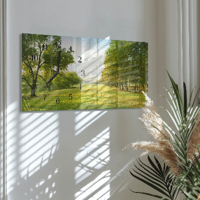 Horloge horizontale en verre Nature verte