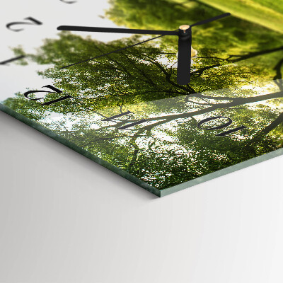 Horloge horizontale en verre Nature verte