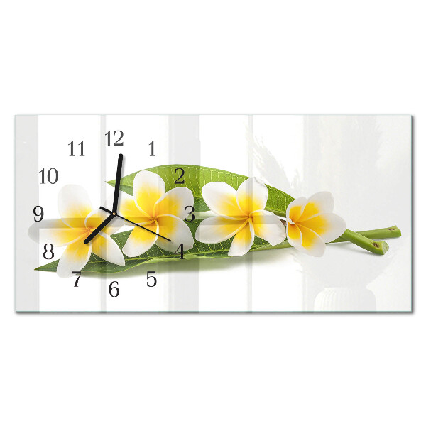 Horloge horizontale en verre Plantes à fleurs