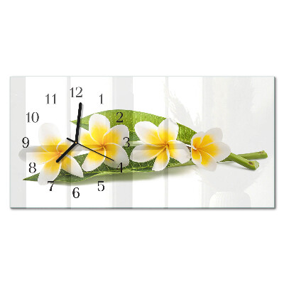 Horloge horizontale en verre Plantes à fleurs