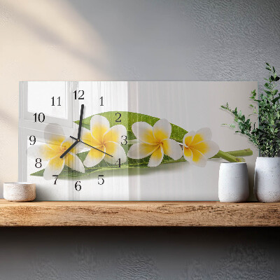 Horloge horizontale en verre Plantes à fleurs