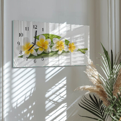Horloge horizontale en verre Plantes à fleurs