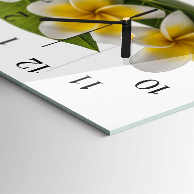 Horloge horizontale en verre Plantes à fleurs