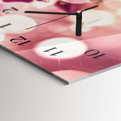 Horloge horizontale en verre Orchidées
