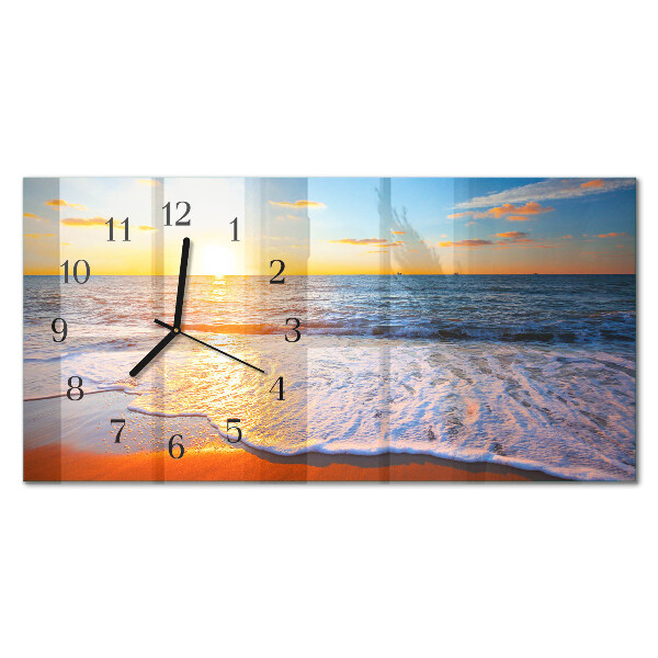 Horloge horizontale en verre Lueur du soir