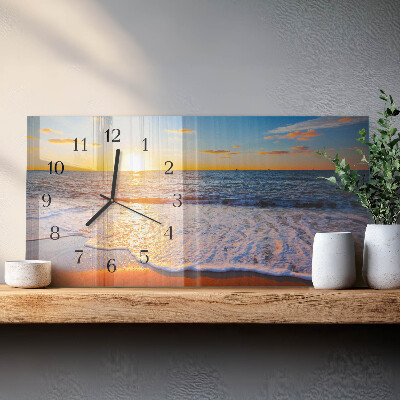 Horloge horizontale en verre Lueur du soir