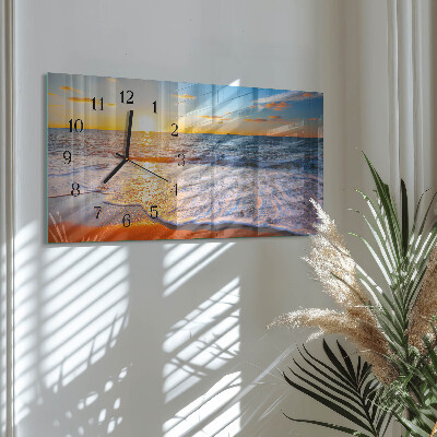 Horloge horizontale en verre Lueur du soir