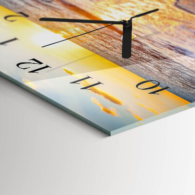 Horloge horizontale en verre Lueur du soir