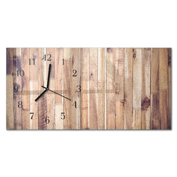 Horloge horizontale en verre Planches de bois