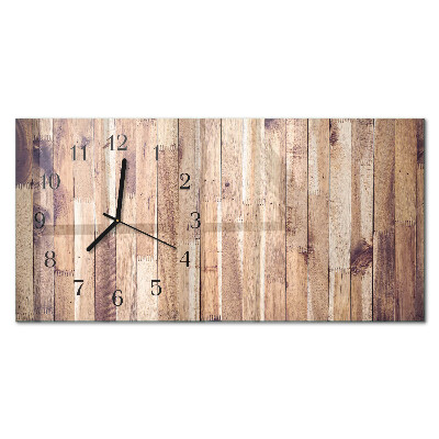 Horloge horizontale en verre Planches de bois
