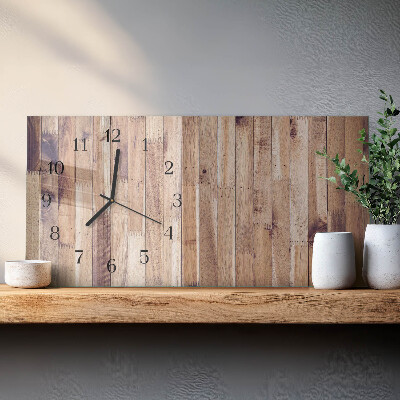 Horloge horizontale en verre Planches de bois