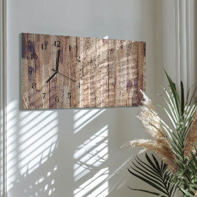 Horloge horizontale en verre Planches de bois