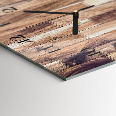Horloge horizontale en verre Planches de bois