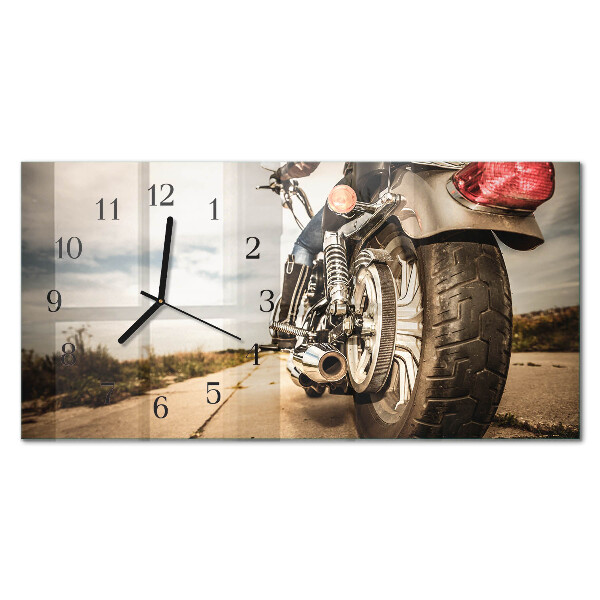 Horloge horizontale en verre Deux-roues