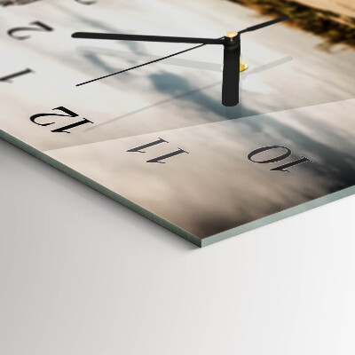 Horloge horizontale en verre Deux-roues