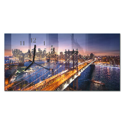 Horloge horizontale en verre New york