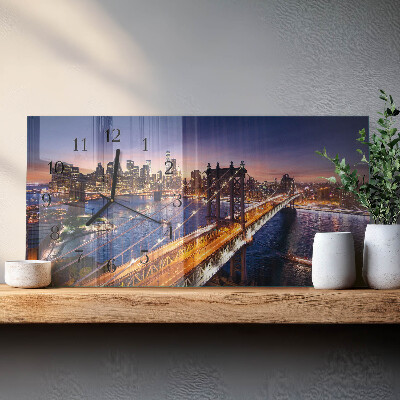 Horloge horizontale en verre New york
