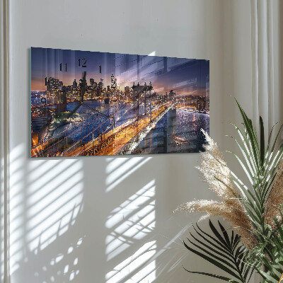 Horloge horizontale en verre New york