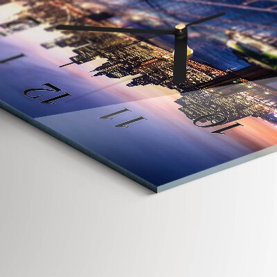Horloge horizontale en verre New york