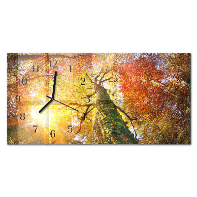 Horloge horizontale en verre Saison d'automne