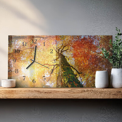 Horloge horizontale en verre Saison d'automne
