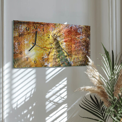 Horloge horizontale en verre Saison d'automne