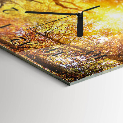 Horloge horizontale en verre Saison d'automne