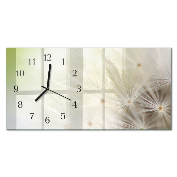 Horloge horizontale en verre Pissenlit commun