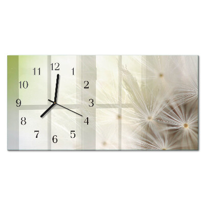 Horloge horizontale en verre Pissenlit commun