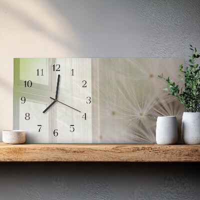 Horloge horizontale en verre Pissenlit commun