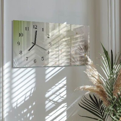 Horloge horizontale en verre Pissenlit commun