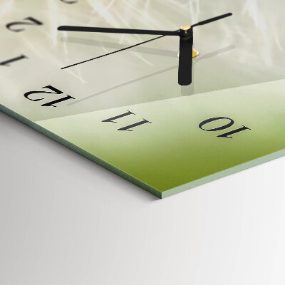 Horloge horizontale en verre Pissenlit commun