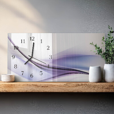 Horloge horizontale en verre Vagues colorées