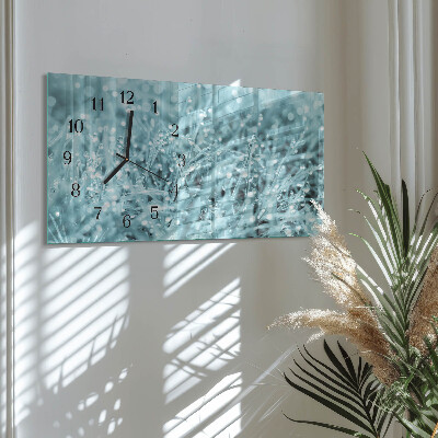 Horloge horizontale en verre Rosée froide du matin