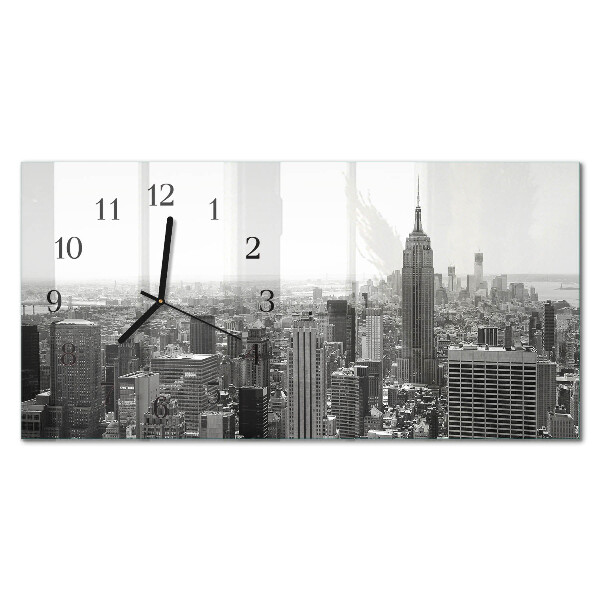 Horloge horizontale en verre New york manhattan