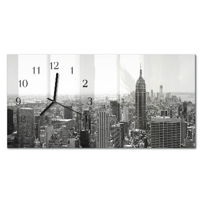 Horloge horizontale en verre New york manhattan
