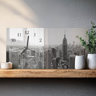 Horloge horizontale en verre New york manhattan